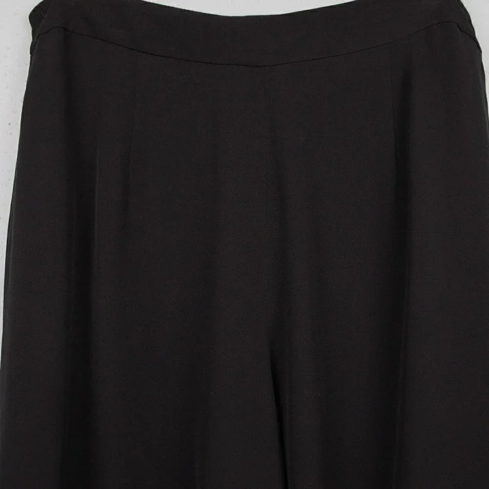 Kate Spade black 100% silk fluid culottes shorts-10